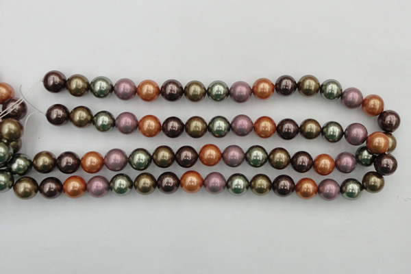 CSB368 15.5 inches 12mm round mixed color shell pearl beads