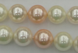 CSB370 15.5 inches 14mm round mixed color shell pearl beads