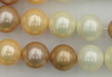 CSB371 15.5 inches 14mm round mixed color shell pearl beads