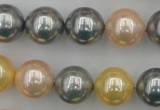 CSB377 15.5 inches 14mm round mixed color shell pearl beads