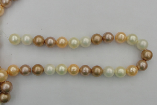 CSB392 15.5 inches 16mm round mixed color shell pearl beads