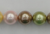 CSB393 15.5 inches 16mm round mixed color shell pearl beads