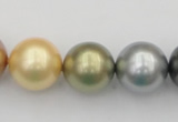 CSB395 15.5 inches 16mm round mixed color shell pearl beads