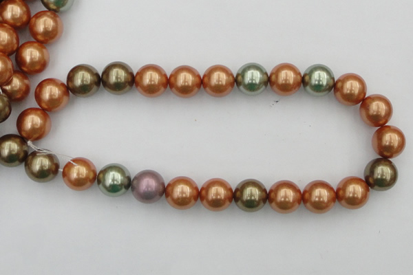 CSB397 15.5 inches 16mm round mixed color shell pearl beads