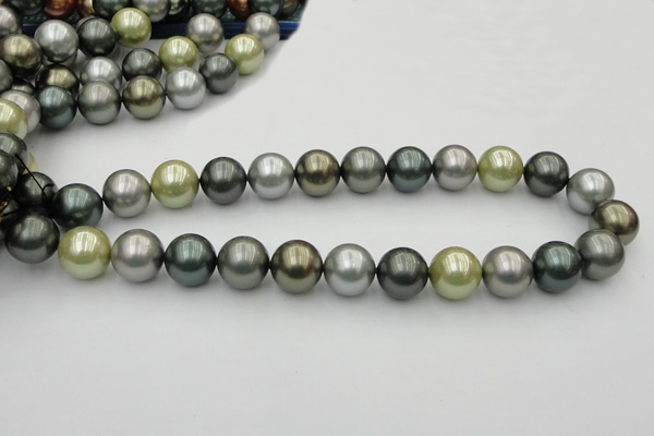 CSB398 15.5 inches 16mm round mixed color shell pearl beads