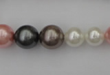 CSB408 15.5 inches 8mm - 16mm round mixed color shell pearl beads