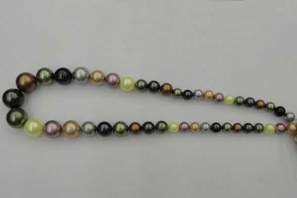 CSB409 15.5 inches 8mm - 16mm round mixed color shell pearl beads