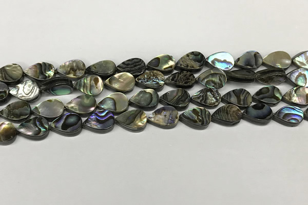 CSB4135 15.5 inches 8*12mm flat teardrop abalone shell beads