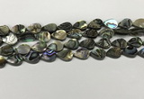 CSB4136 15.5 inches 10*14mm flat teardrop abalone shell beads