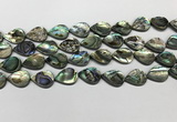 CSB4137 15.5 inches 12*16mm flat teardrop abalone shell beads