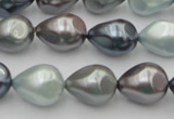 CSB417 12*15.5mm faceted teardrop mixed color shell pearl beads