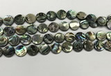 CSB4170 15.5 inches 12*12mm coin abalone shell beads wholesale