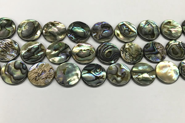 CSB4173 15.5 inches 18*18mm coin abalone shell beads wholesale