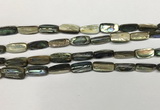 CSB4176 15.5 inches 8*16mm trihedron abalone shell beads wholesale