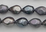 CSB418 12*15.5mm faceted teardrop mixed color shell pearl beads