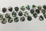 CSB4187 Top drilled 12*16mm flat teardrop balone shell beads