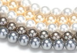 CSB47 16 inches 8mm round shell pearl beads Wholesale