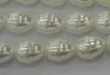 CSB557 15.5 inches 12*15mm whorl teardrop shell pearl beads