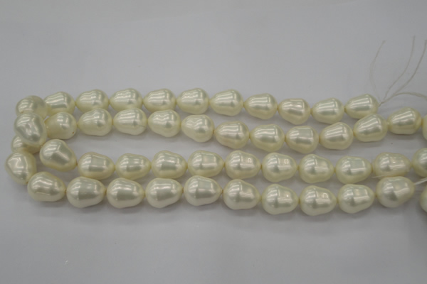 CSB565 15.5 inches 14*18mm whorl teardrop shell pearl beads