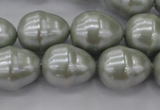 CSB571 15.5 inches 16*19mm whorl teardrop shell pearl beads