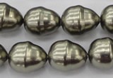 CSB572 15.5 inches 16*19mm whorl teardrop shell pearl beads