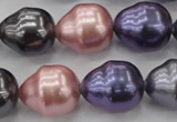 CSB573 15.5 inches 16*19mm whorl teardrop mixed color shell pearl beads