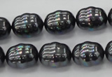 CSB586 15.5 inches 13*16mm whorl oval shell pearl beads