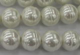 CSB620 15.5 inches 14mm whorl round shell pearl beads