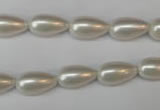 CSB855 15.5 inches 8*14mm teardrop shell pearl beads wholesale