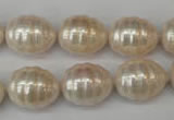 CSB885 15.5 inches 13*16mm whorl teardrop shell pearl beads wholesale