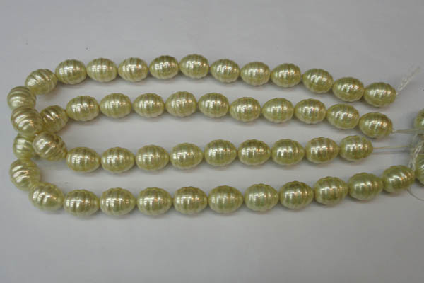 CSB887 15.5 inches 13*16mm whorl teardrop shell pearl beads wholesale