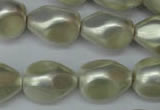 CSB893 15.5 inches 15*20mm teardrop shell pearl beads wholesale