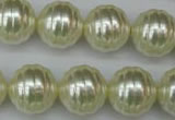 CSB896 15.5 inches 16mm whorl round shell pearl beads wholesale