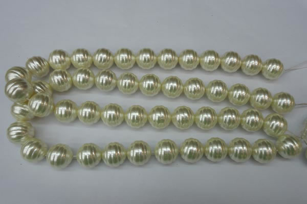 CSB896 15.5 inches 16mm whorl round shell pearl beads wholesale