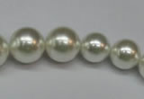 CSB920 15.5 inches 8mm - 14mm round shell pearl beads wholesale