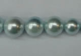 CSB922 15.5 inches 8mm - 14mm round shell pearl beads wholesale