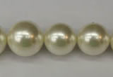 CSB931 15.5 inches 8mm - 16mm round shell pearl beads wholesale