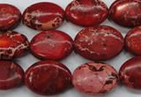 CSE182 15.5 inches 13*18mm oval dyed natural sea sediment jasper beads