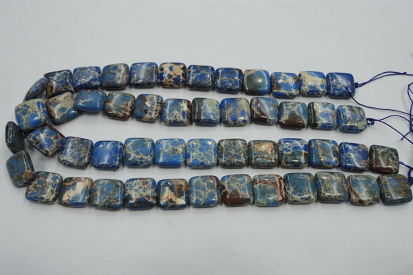 CSE53 15.5 inches 16*16mm square dyed natural sea sediment jasper beads