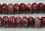 CSE66 15.5 inches 8*12mm rondelle dyed natural sea sediment jasper beads