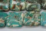 CSE90 15.5 inches 20*20mm square dyed natural sea sediment jasper beads