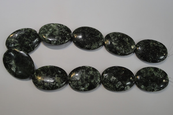 CSH138 15.5 inches 30*40mm oval natural seraphinite gemstone beads