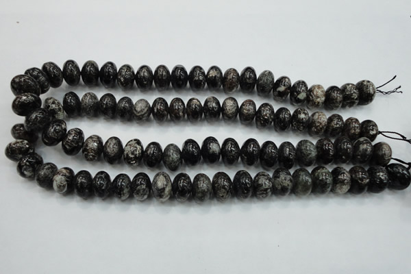 CSI06 15.5 inches 10*14mm rondelle silver scale stone beads wholesale