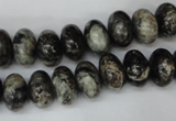 CSI08 15.5 inches 8*12mm rondelle silver scale stone beads wholesale