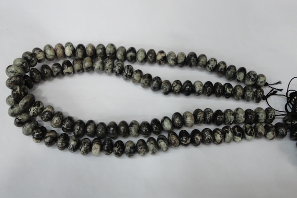 CSI08 15.5 inches 8*12mm rondelle silver scale stone beads wholesale