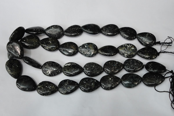 CSI106 15.5 inches 18*25mm flat teardrop silver scale stone beads