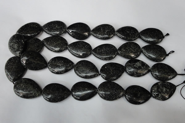 CSI107 15.5 inches 22*30mm flat teardrop silver scale stone beads