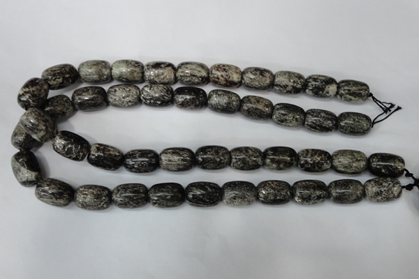 CSI22 15.5 inches 13*18mm drum silver scale stone beads wholesale