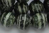 CSJ08 15.5 inches 18mm round green silver line jasper beads wholesale