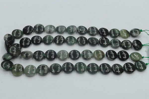 CSJ201 15.5 inches 16mm flat round serpentine jade gemstone beads